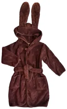 Müsli chokoladebrun tyk frottë morgenkåbe str. 92-98