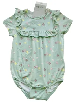 Ny Minymo lysegrøn blomstret body