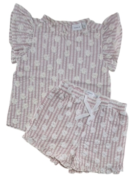 Name it rosa og hvid shorts og top sæt str. 98