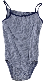 H&M blå og hvidstribet body-top str. 98