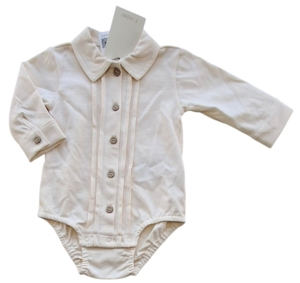 Ny Fixoni lyse beige blød skjorte-body