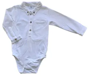 Hust & Claire hvid langærmet body-skjorte str. 86