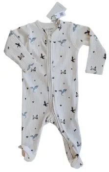 Ny Fixoni beige langærmet rib heldragt str. 62