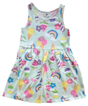 H&M lysegrøn ærmeløs sommerkjole str. 110-116