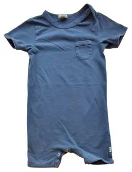 Müsli gråblå kortærmet og kortbenet heldragt str. 80