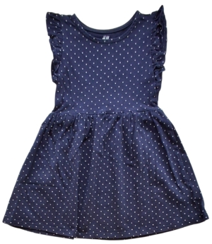 H&M mørkeblå prikket sommerkjole str. 98-104