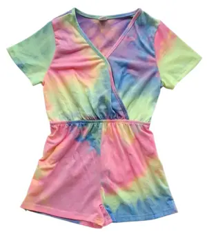 Shein multifarvet kortbenet heldragt str. 5 år