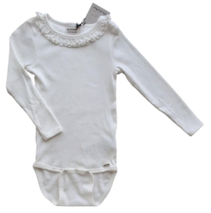 Ny Minymo hvid langærmet rib body str. 86