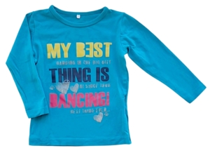 Name it turkisblå langærmet tynd T-shirt str. 80