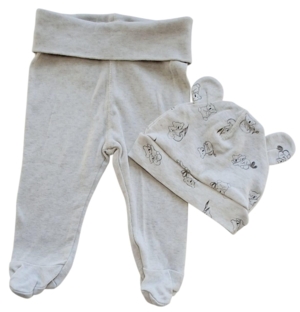 H&M beige bukser og beige lille hue str. 56