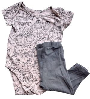 Soft gallery rosa body og grå leggings str. 74