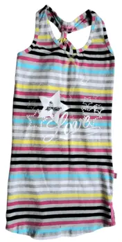 Me Too lysegrå stribet sommerkjole str. 122