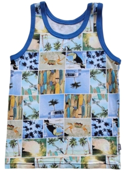 808 blå undertrøje med fototryk str. 8