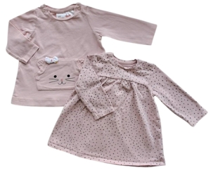 H&M to rosa langærmede kjole str. 62