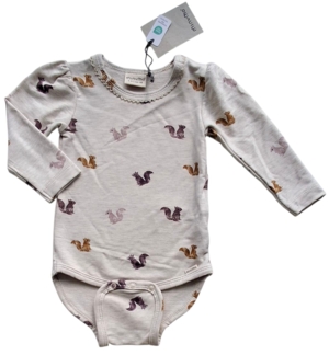 Ny Minymo beige langærmet body str. 68