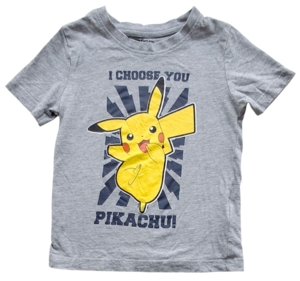 Pokemon lysegrå tynd kortærmet T-shirt str. 98-104