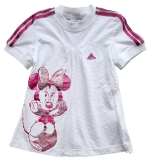 Adidas hvid kortærmet lang bluse eller kjole str. 98