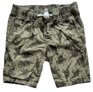 H&M armygrønne shorts med dinosaurer str. 104