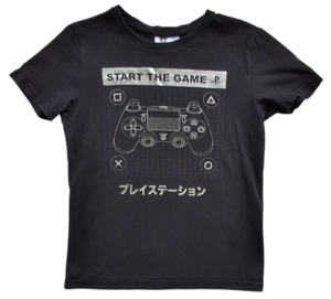 Playstation sort kortærmet t-shirt str. 134-140