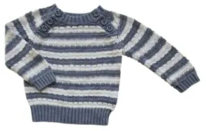 Wheat beige og gråstribet trøje str. 68