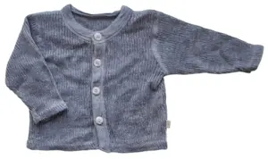 808 grå langærmet strikket rib trøje str. 68