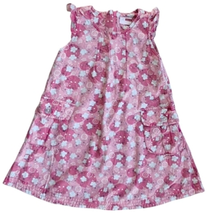 Name it hindbærrød blomstret kjole str. 104