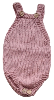 Ny rosa strikket uld body str. 0-6 mdr