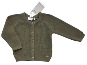 Ny mørk armygrøn langærmet strikket cardigan