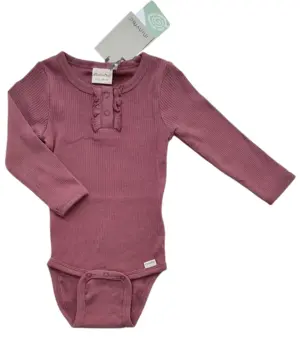 Ny Minymo mørk rosa langærmet rib body