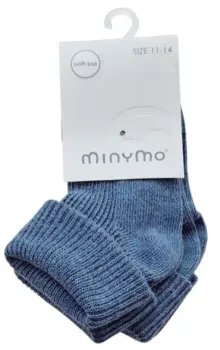 Nye Minymo gråblå 2-paks babysokker