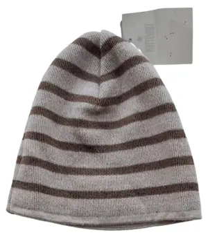 Ny Huttelihut brunstribet uld hue str. 2-6 år