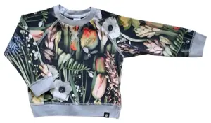 Molo sort blomstret langærmet sweatshirt str. 80
