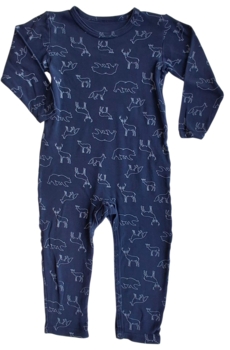 808 mørkeblå langærmet heldragt eller natdragt str. 98