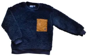 VRS mørkeblå langærmet teddytrøje str. 110-116