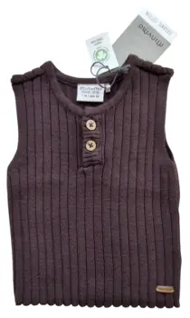 Ny Minymo mørkebrun strikket vest