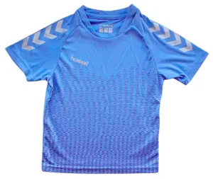 Hummel blå kortærmet sports T-shirt str. 116