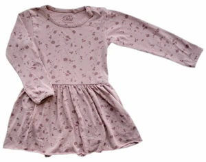 Petit rosa langærmet bodykjole str. 86