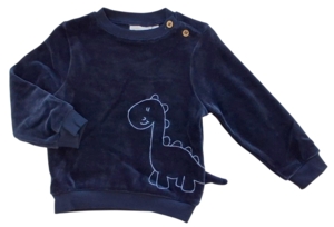 Ny Minymo mørkeblå langærmet velour bluse