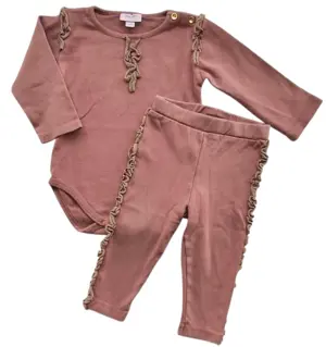 Noa Noa mørk pudderfarvet sweat sæt str. 74