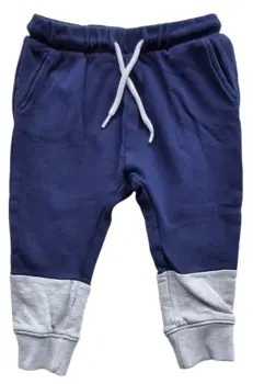 H&M mørkeblå og lysegrå sweat bukser str. 86