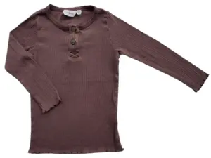 Lil' Atelier brun langærmet rib bluse str. 92