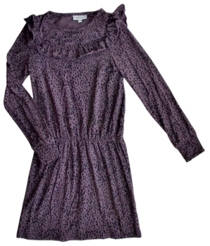 Pomp de lux mørklilla langærmet kjole str. 122