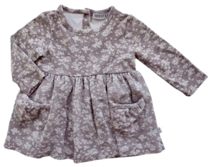 Wheat lilla blomstret langærmet kjole str. 74