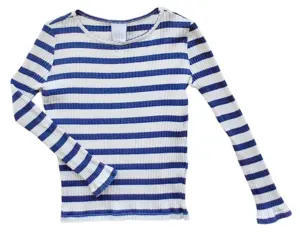 The New råhvid og blåstribet bluse str. 9-10