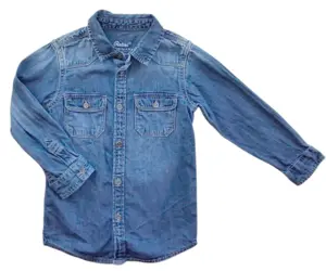 Rebel blå langærmet denim skjorte str. 104