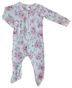 Gerber hvid blomstret heldragt  str. 3-6 mdr