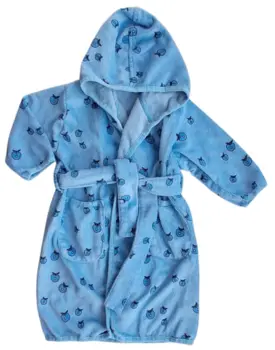 Småfolk lyseblå frotté morgenkåbe str. 92-98