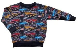 Hjemmesyet sort langærmet sweatshirt str. 80-86