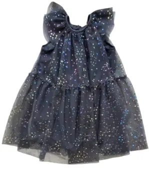 H&M mørkegrå ærmeløs tyl kjole str. 92