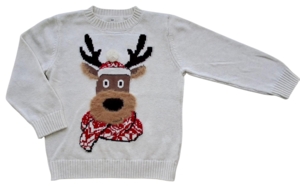 H&M råhvid finstrikket langærmet trøje str. 110-116